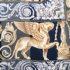 Vintage Linda Allard Ellen Tracy Scarf Winged Griffin 34x34 Silk 1990s Y2K